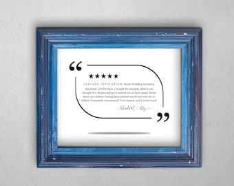 Review Sign Printable Template - Highlight a Five (5) Star Rating Print Google Yelp Facebook - PDF Instant Download Digital File - 8x10