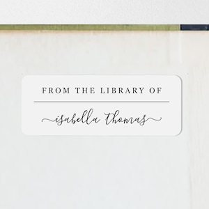 Printable From the Library of Sticker Template, This Book Belongs to Label for Teacher, Simple Avery 1 x 2 5/8 Download File Editable PDF