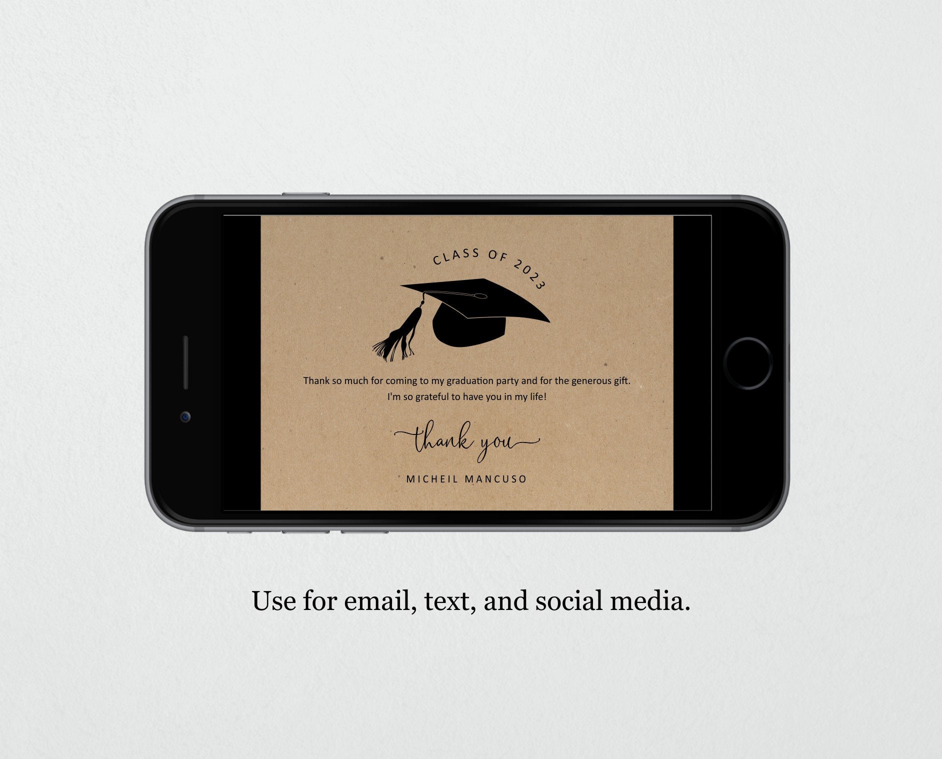 Graduation Thank You Card Template Printable Women Men Girl - Etsy