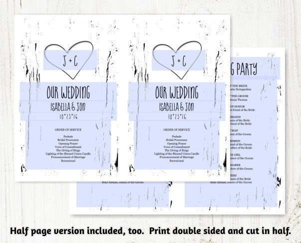 printable wedding program fan