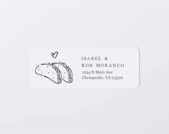 Taco Address Label Template, Printable Envelope Return Address Label, Avery 1x2-5/8" Mexican Fiesta Wedding Bridal Shower, Editable Download