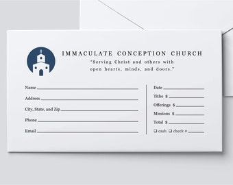 Tithing Envelope Template - Printable Church Tithes & Offering 6 3/4 Envelope - Editable Microsoft Word Giving Instant Download Digital File