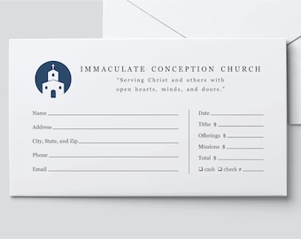 Tithing Envelope Template - Printable Church Tithes & Offering 6 3/4 Envelope - Editable Microsoft Word Giving Instant Download Digital File