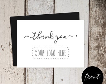 Printable Business Thank You Card Template, Add Logo, Simple Customer Appreciation Acknowledgement Thanks, Instant Download Digital File PDF