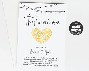 That's Amore Invitation Template, Bridal Couple Shower Engagement Party Wedding Reception Rehearsal Dinner Printable Invite Evite Download