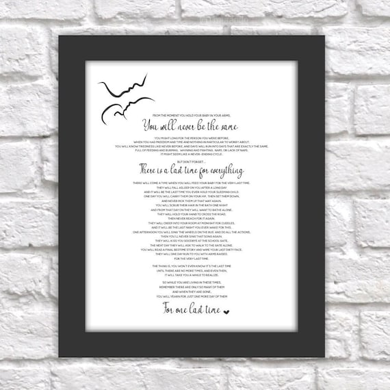 The Last Time Poem Print Printable Baby Shower Mothers Day Etsy The Last Time Poem Print Printable Baby Shower Mothers Day Etsy