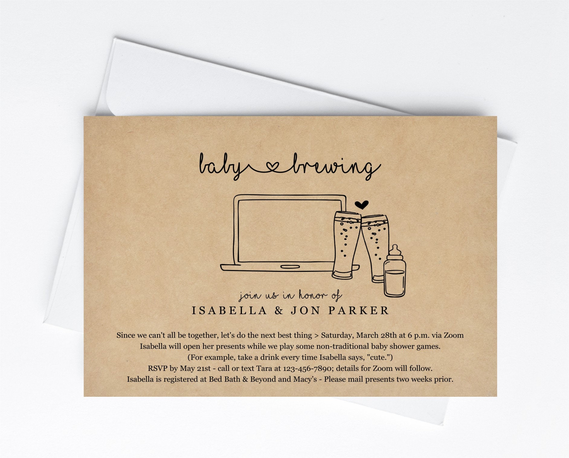 pix How To Add Baby Registry To Evite beer zoom baby shower invite evite