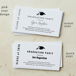 Graduation Party Invitation Insert, 2026 Grad Party Invite Enclosure, Boy or Girl imagem 2