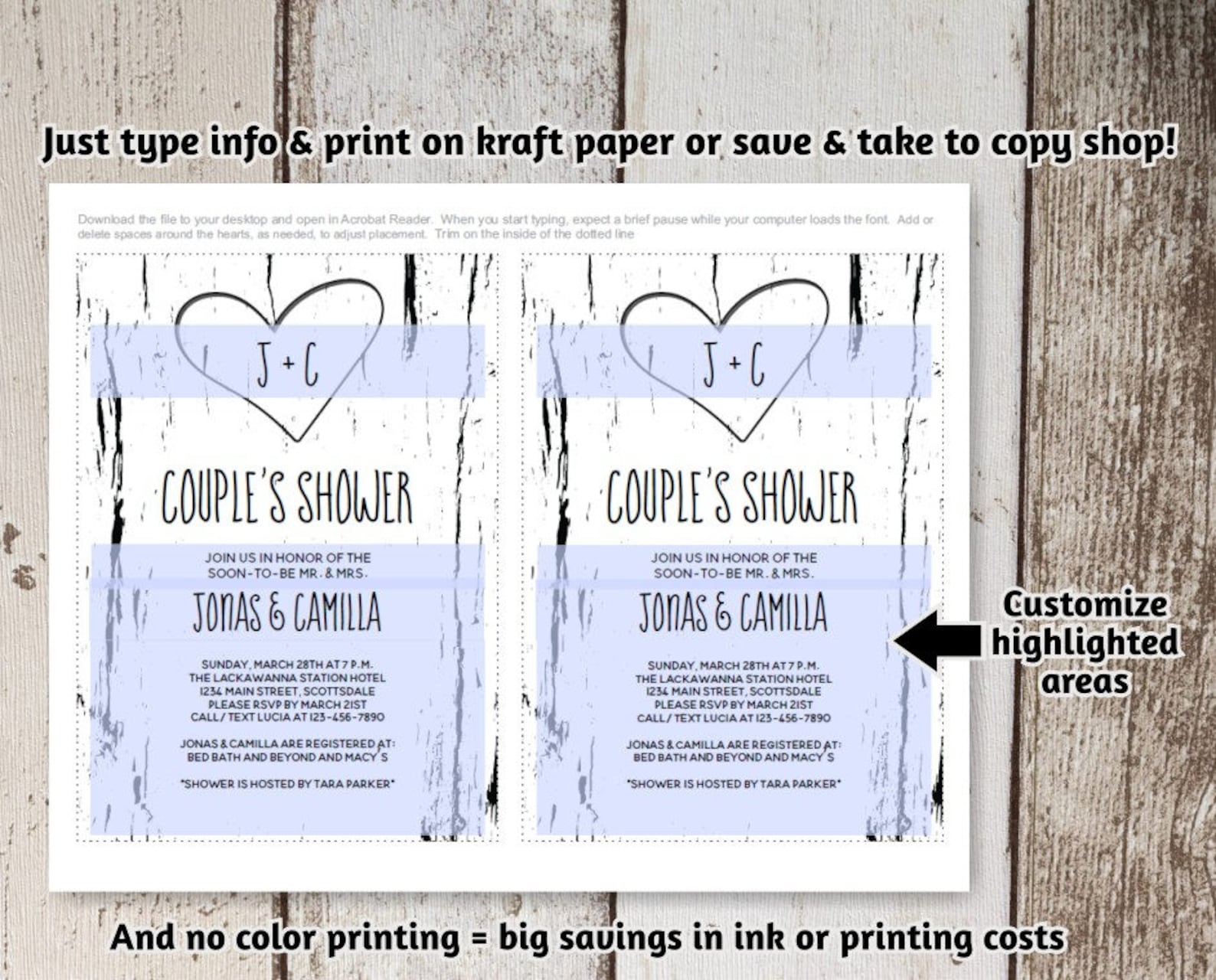 Printable Couples Shower Invitation Template Bridal - Etsy