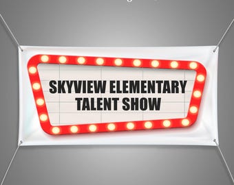 Talent Show Banner Template, Editable Elementary Middle High School Church Variety Show 3x6' Sign, Download File
