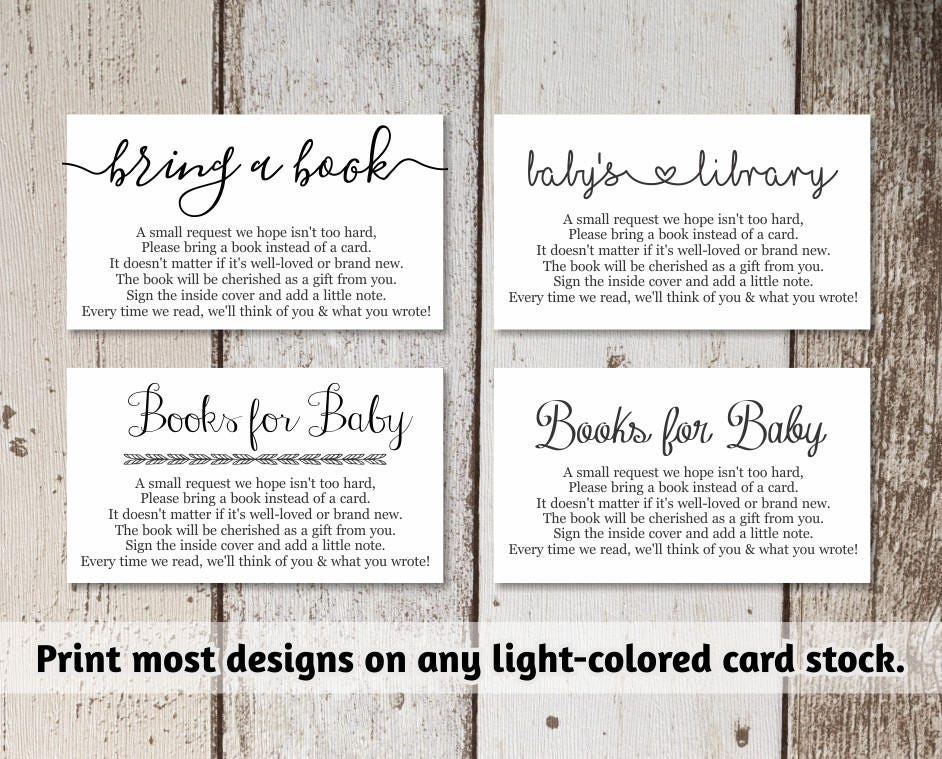 Printable Baby Shower Book Request Bring A Book Instead Of A Card 
