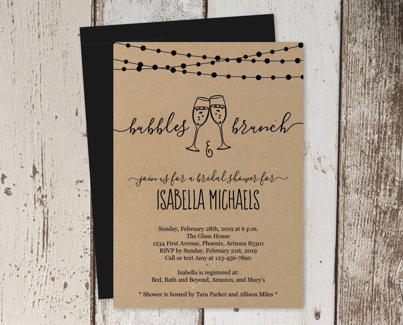 Bubbles Brunch Invitation Template Bridal Shower Baby Etsy Bubbles Brunch Invitation Template Bridal Shower Baby Etsy