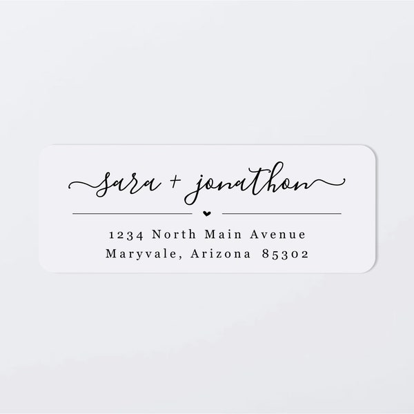 Address Label Template - Printable Envelope Return Address Label, Avery 1 x 2-5/8" Wedding, Christmas, Heart, Download Digital Editable PDF