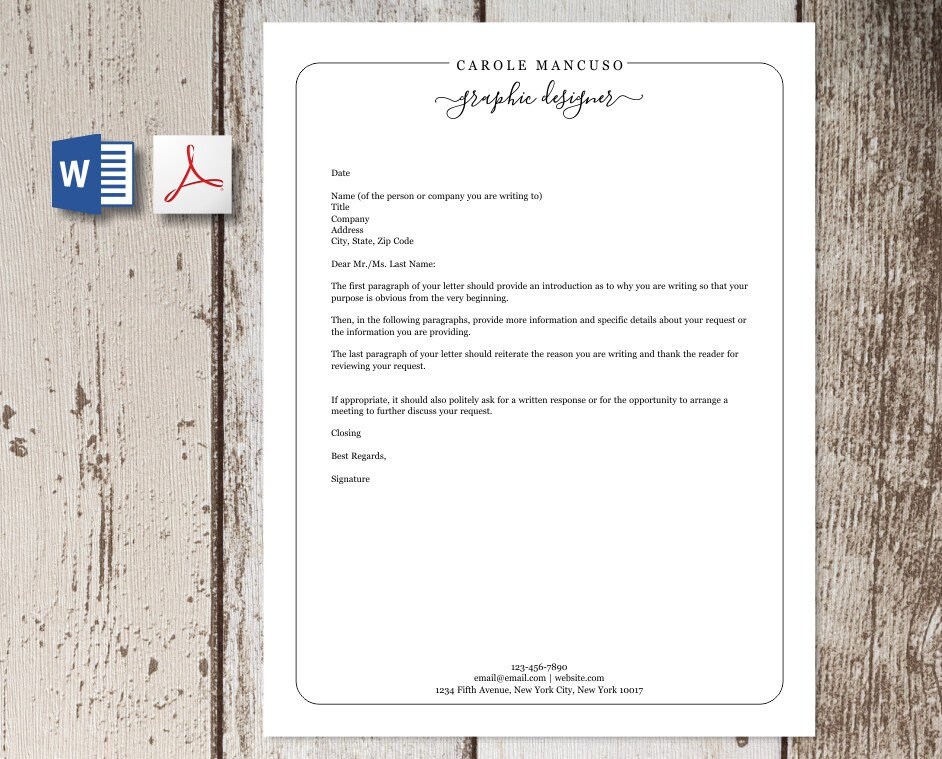  Microsoft Word Personal Letter Template Collection