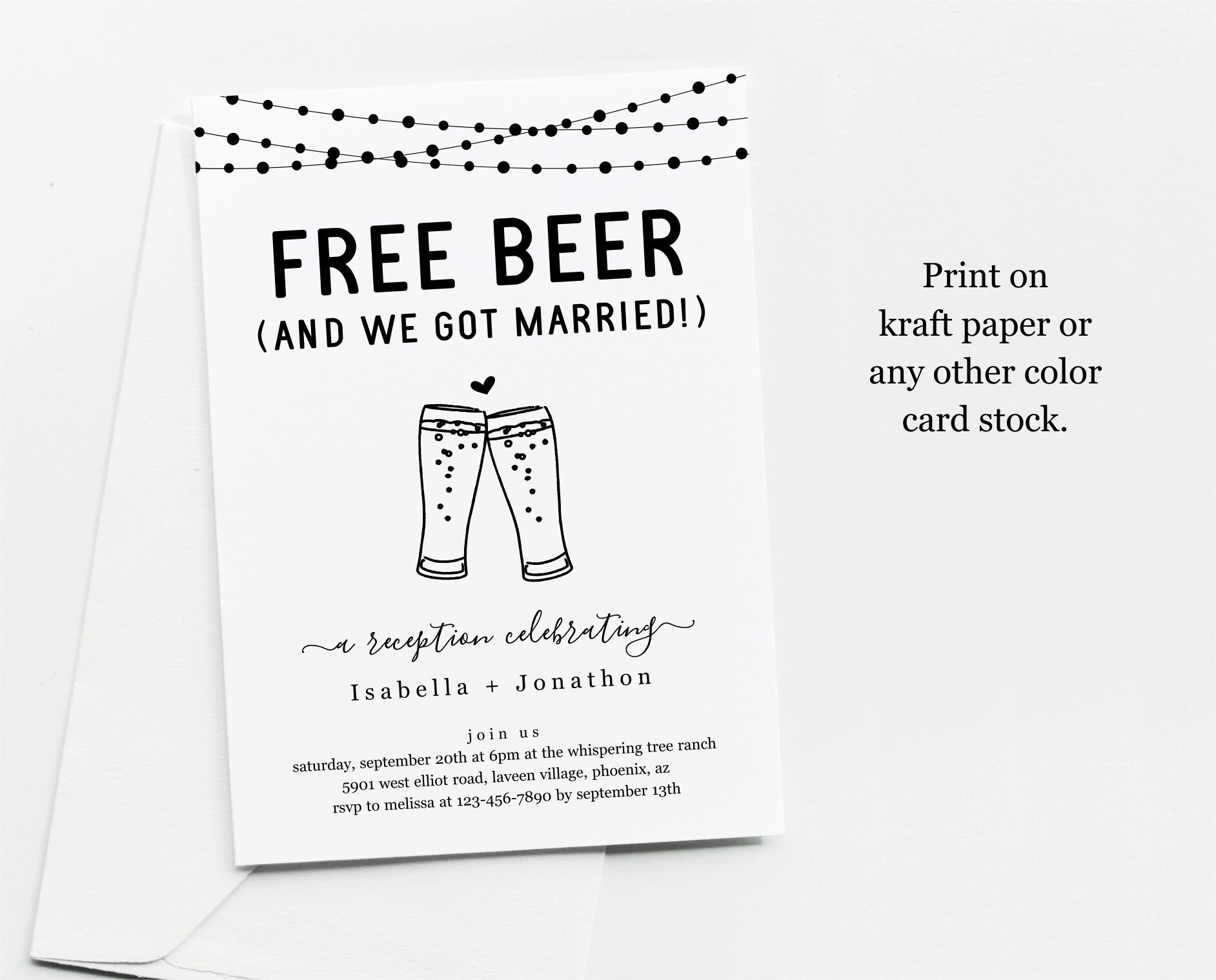 Funny Wedding Reception Cards