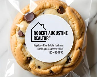 Masculine Realtor Sticker, Mens Real Estate Agent Favor Label, 2" Round Open House Marketing Giveaway, Prospective Client Gift Tag Download