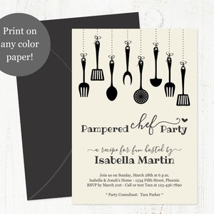 Pampered Chef Party Invitation Template - Printable Rustic Kitchen ...