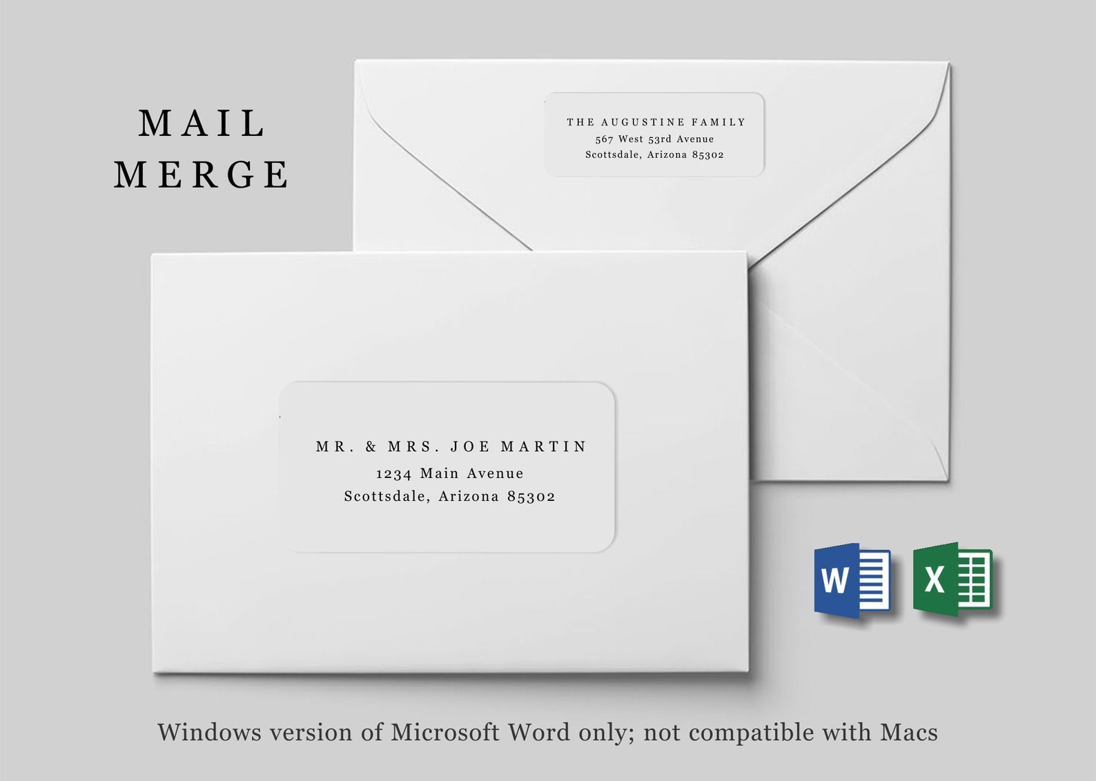 Mail Merge Address Label Template Avery 2 X 4 Etsy