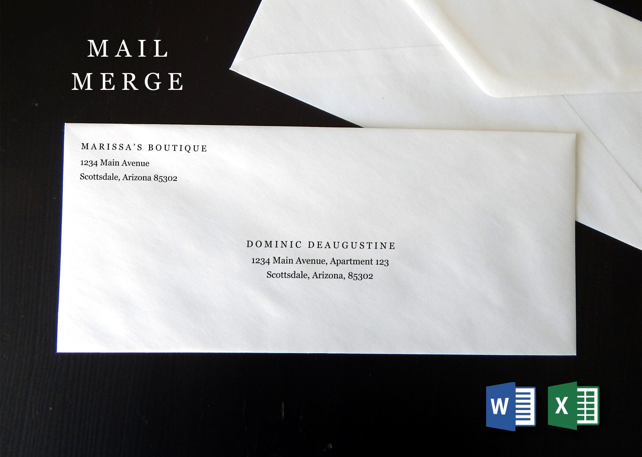Business Envelope Template Microsoft Word Mail Merge Printable Address 
