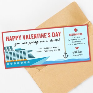 Valentines Day Cruise Gift Certificate for Him or Her, Printable Fake ...