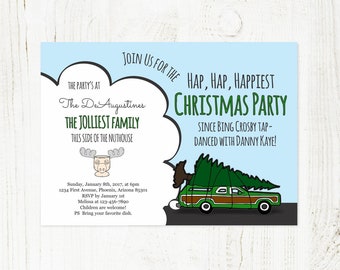Printable National Lampoon Christmas Vacation Invitation Template - Funny Themed Christmas Party Invite - Instant Download Digital File PDF