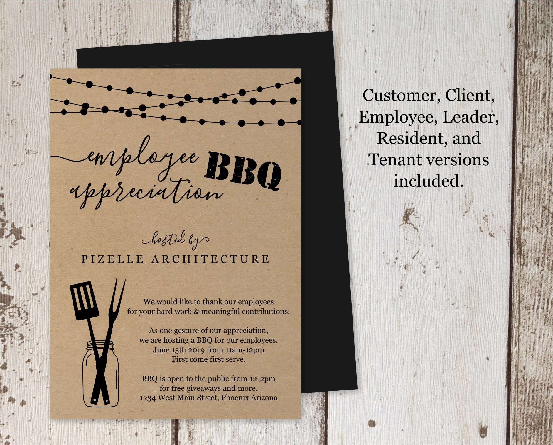 Customer Appreciation BBQ Invitation Template, Printable Company Employee  Barbeque, Business Barbecue Party Invite, Instant Download Digital