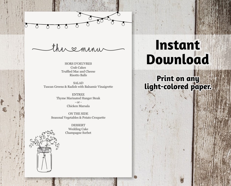 Menus template free print word Menus template free print word