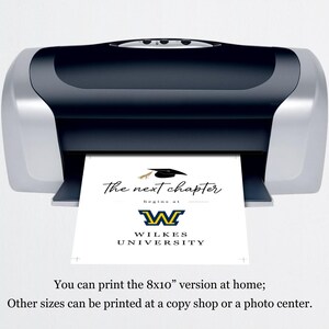 The Next Chapter begins with College Logo Sign, Printable High School Graduation Party Decoration Template, Instant Download Digital File image 6