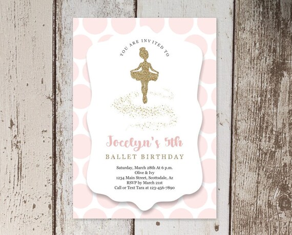 Ballerina Party Invitations Template Birthday Party
