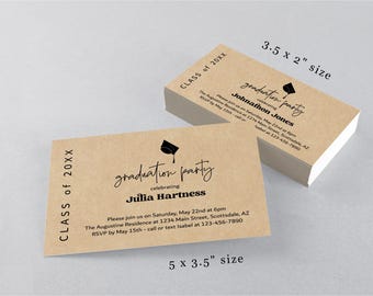 Graduation Party Invitation Insert Template, Printable 2026 Grad Party Invite Enclosure, Boy or Girl, Instant Download Digital File