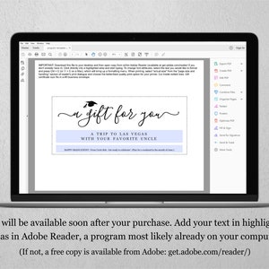 Graduation Cap Gift Document.pdf Printable Graduation Gift Certificate Template, High School or College ...