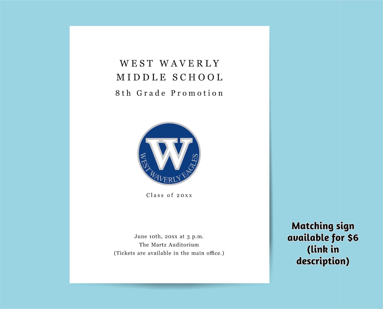Graduation Program Template, Printable Pamphlet, Editable Word Doc ...