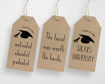 Printable Graduation Centerpiece Tag Template, Custom Girl Guy Grad Party 2026 Decorations, High School College Quotes Instant Download File