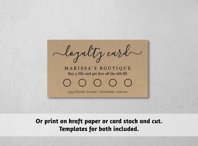 Reward Punch Card Template