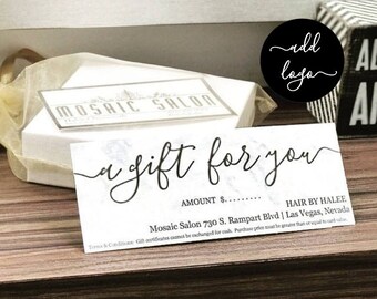 Printable Gift Certificate, Gift Card Template, Simple Rustic Kraft Paper, Editable pdf Instant Download, Business Envelope #10, 9 - Printed