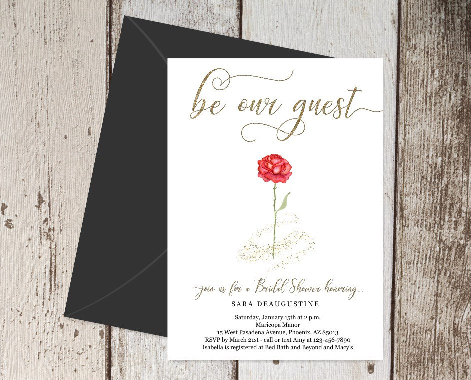 Beauty & the Beast Bridal Shower Invitation Template