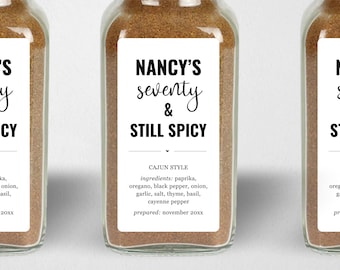 Birthday Spices Favor Template, Still Spicy, Homemade Blend Jar Label, Printable Mix Sticker, Editable Download File