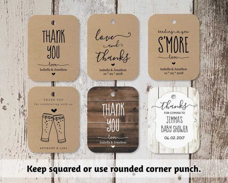 Printable Wedding Favor Tag Template Rustic / Hearts / Beer - Etsy
