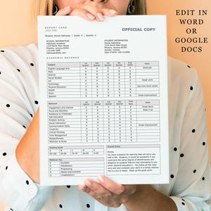 Grundschulabschlusskarte, druckbare bearbeitbare Homeschool-Datei für Microsoft Word & Google Docs, ausfüllbarer digitaler Download