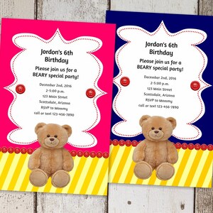 Bear Invitation for Build a Bear Birthday Party - Instant Download ...