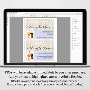 May include: Two printable invitations for a "the night before" party with a rustic wood background and string lights. The invitations feature a watercolor illustration of two beer glasses with hearts.