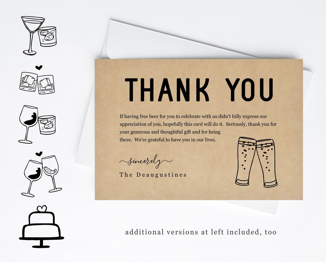 Funny Thank You Card Template, Printable Editable Personalized Free