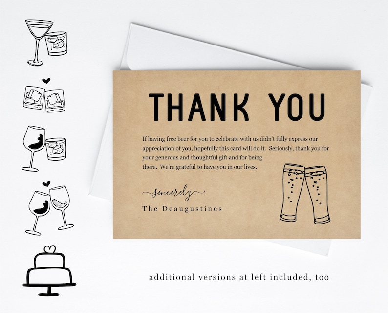 Funny Thank You Card Template Printable Editable Personalized - Etsy