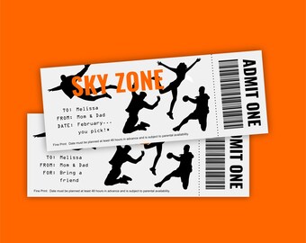 Jump Park Ticket Template, Printable Trampoline Park Gift Certificate Boy Girl, Surprise Experience Gift Voucher, Editable Download File