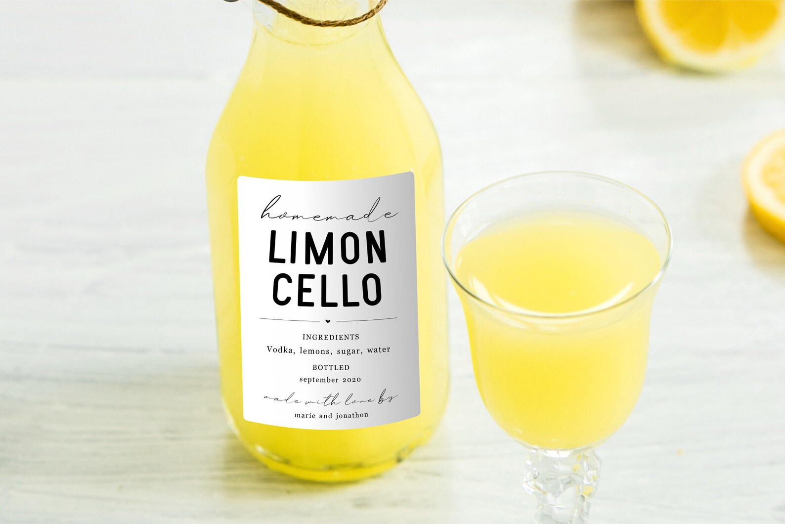 Homemade Limoncello Bottle Label Template Printable - Etsy