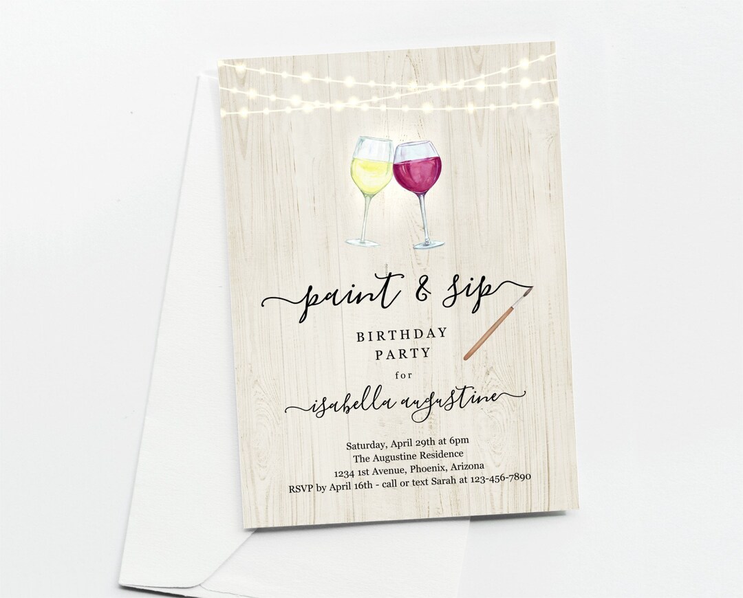 Paint & Sip Invitation Template Birthday Party, Bachelorette, Bridal Paint & Sip Invitation Template Birthday Party, Bachelorette, Bridal