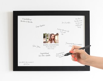 Printable Graduation Party Signing Board Guest Book Alternative with Photo Template, High School College Party Decoration, Download Digital