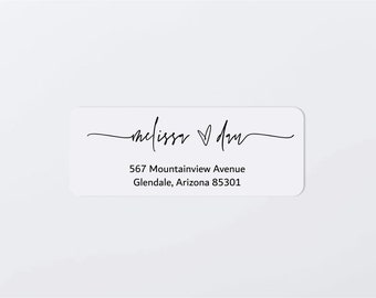 Address Label Template - Printable Envelope Return Address Label, Avery 1 x 2-5/8" Wedding, Christmas, Heart, Download Digital Editable PDF