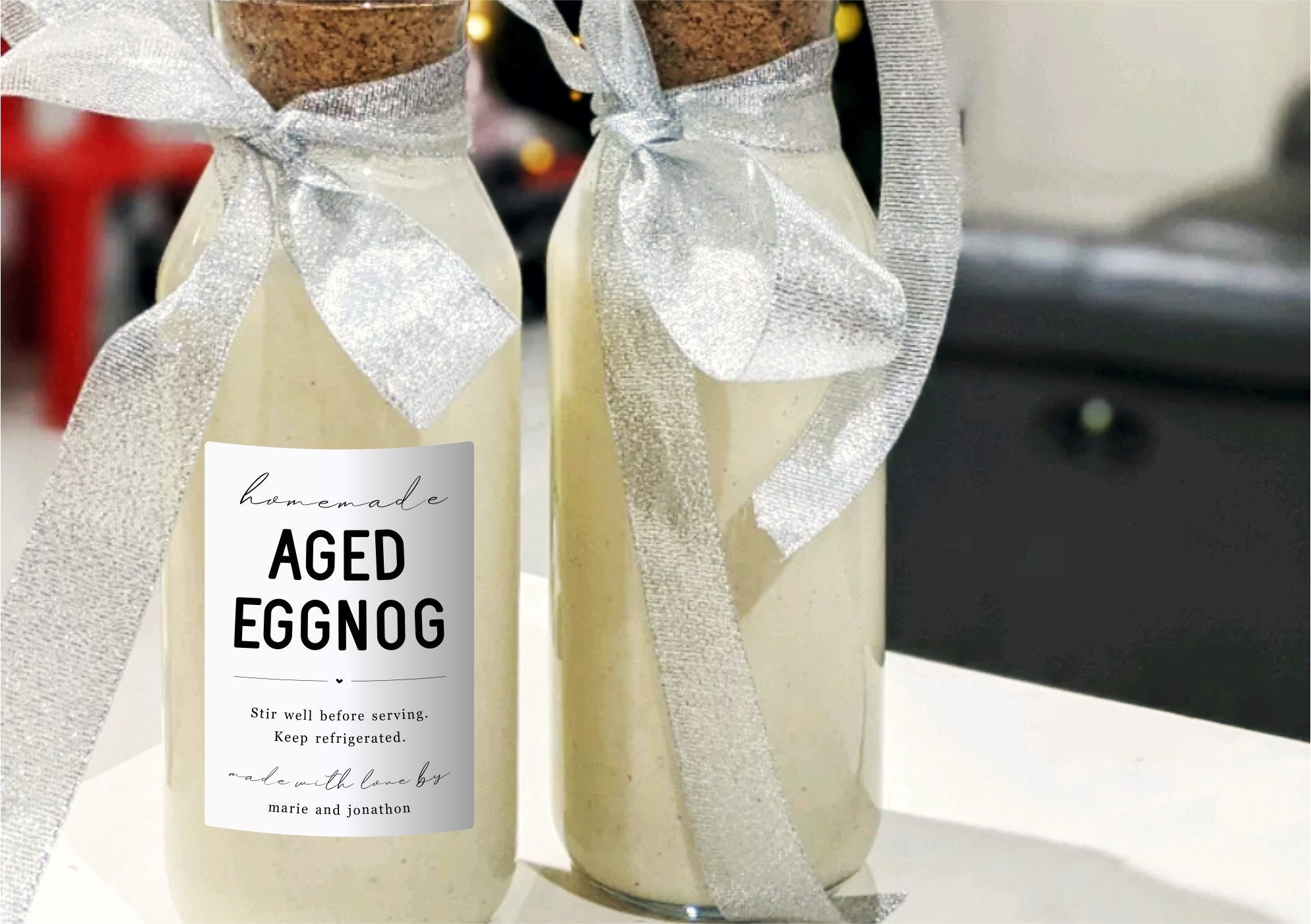 Homemade Aged Eggnog Label Template - Printable Spiked Gift Bottle ...