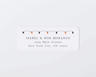 Halloween Address Label Template - Printable Envelope Return Address Label, Avery 1 x 2-5/8", Halloween Light, Download Digital Editable PDF